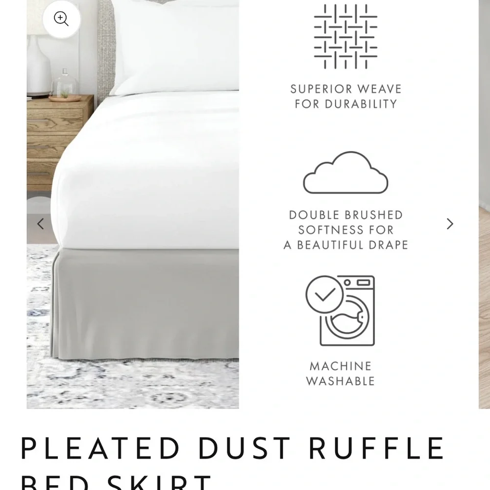 Pleated Dust Ruffle in Gray